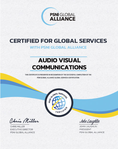 PSNI GLOBAL ALLIANCE CERTIFIED FOR GLOBAL SERVICES